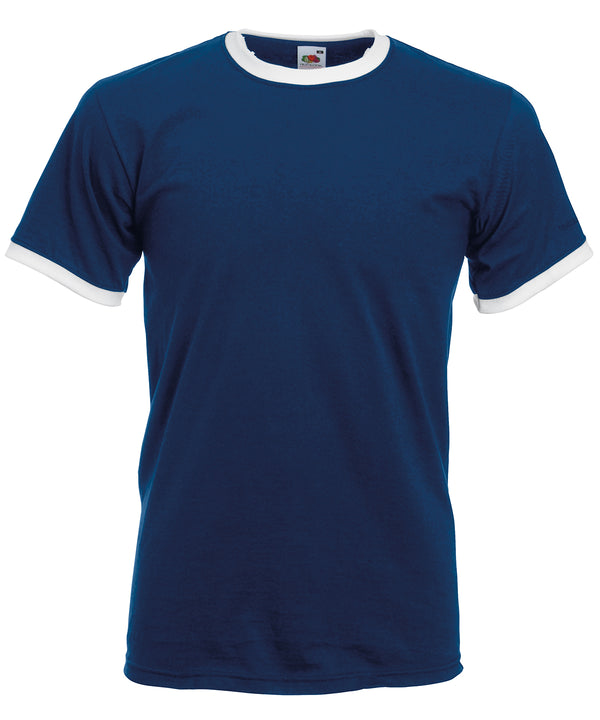 Navy/White - Ringer T T-Shirts Fruit of the Loom Must Haves, T-Shirts & Vests Schoolwear Centres
