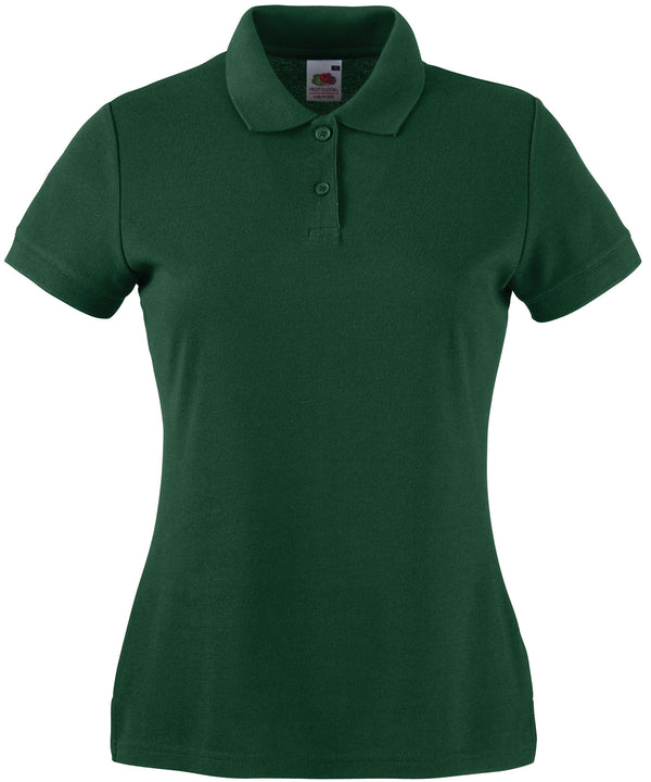 Bottle Green - Women's 65/35 polo Polos Fruit of the Loom Fruit of the Loom Polos, Must Haves, Polos & Casual, Polos safe to wash at 60 degrees, Women's Fashion Schoolwear Centres