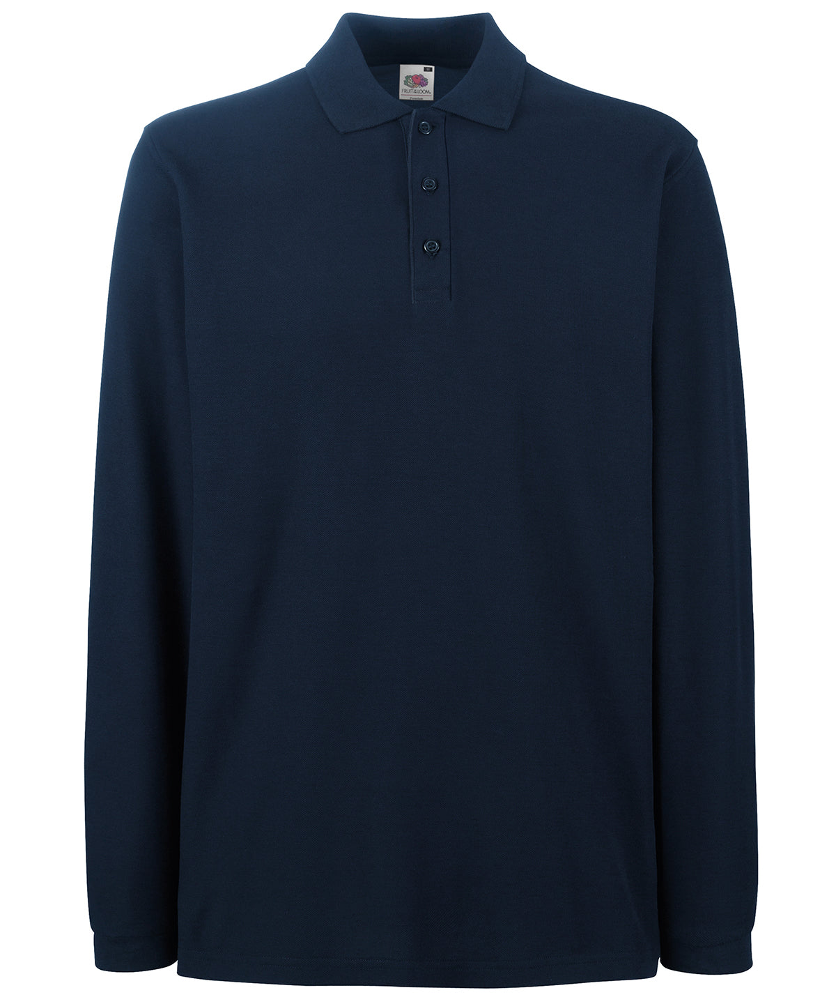 Deep Navy - Premium long sleeve polo Polos Fruit of the Loom Fruit of the Loom Polos, Must Haves, New Colours For 2022, Plus Sizes, Polos & Casual Schoolwear Centres