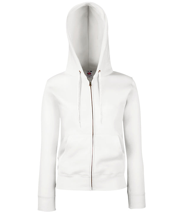 White - Women's premium 70/30 hooded sweatshirt jacket Hoodies Fruit of the Loom Hoodies, Must Haves Schoolwear Centres