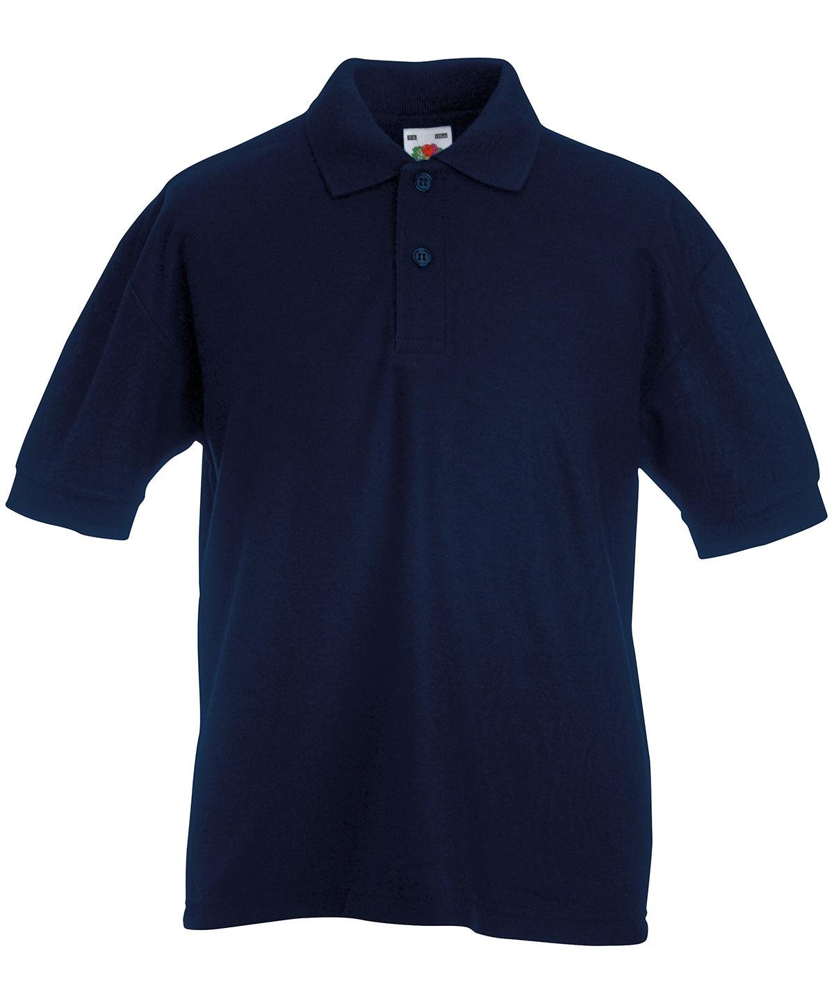 Deep Navy - Kids 65/35 piqué polo Polos Fruit of the Loom Back to Education, Junior, Must Haves, Polos & Casual Schoolwear Centres
