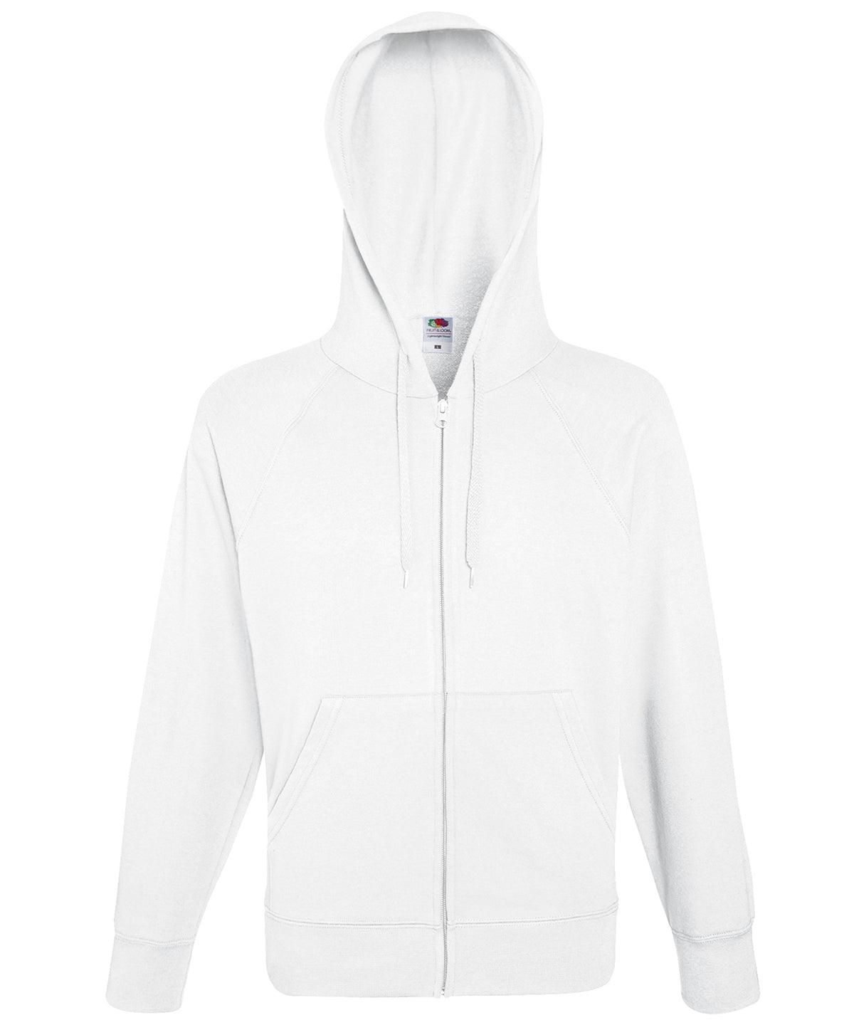 White - Lightweight hooded sweatshirt jacket Hoodies Fruit of the Loom Hoodies Schoolwear Centres