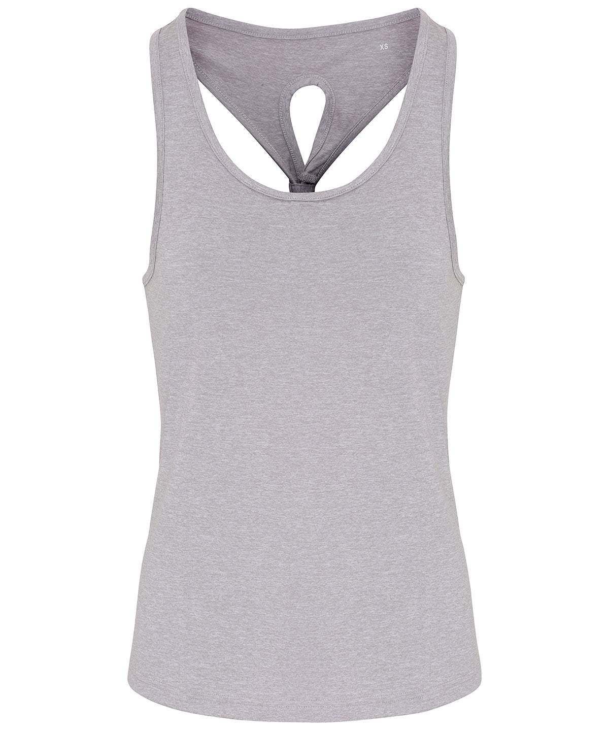 Silver Melange - Women's TriDri® yoga knot vest Vests TriDri® Activewear & Performance, Back to the Gym, Exclusives, Rebrandable, Sports & Leisure, T-Shirts & Vests, UPF Protection Schoolwear Centres