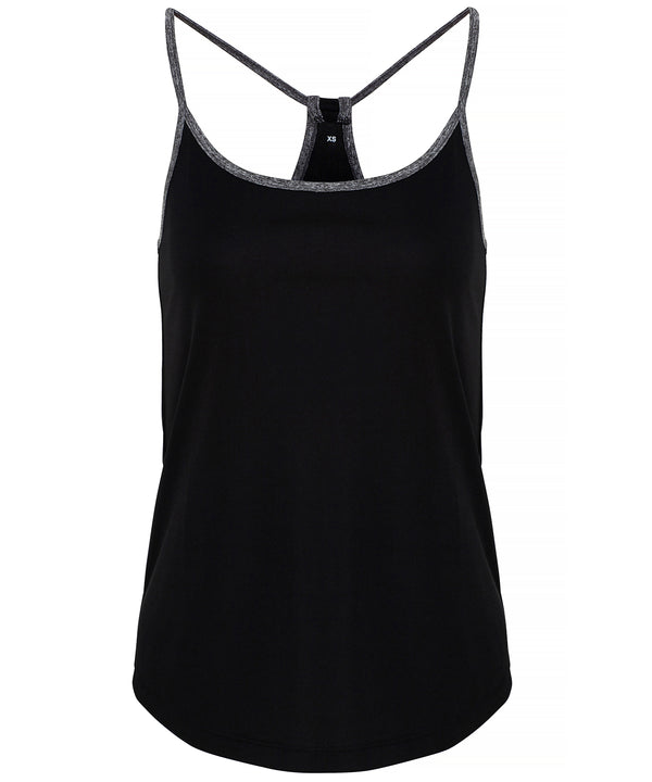 Black/Black Melange - Women's TriDri® yoga vest Vests TriDri® Activewear & Performance, Exclusives, Rebrandable, Sports & Leisure, T-Shirts & Vests, UPF Protection Schoolwear Centres