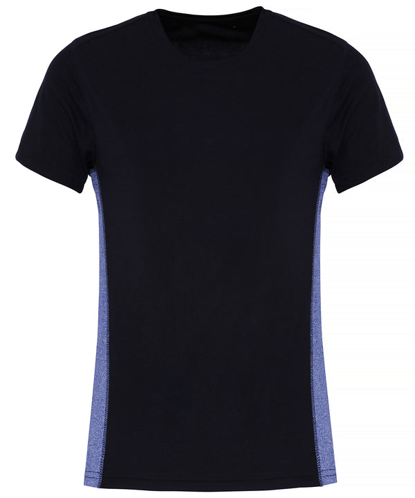French Navy/Blue Melange - Women's TriDri® contrast panel performance t-shirt T-Shirts TriDri® Activewear & Performance, Exclusives, Rebrandable, Sports & Leisure, T-Shirts & Vests, UPF Protection Schoolwear Centres