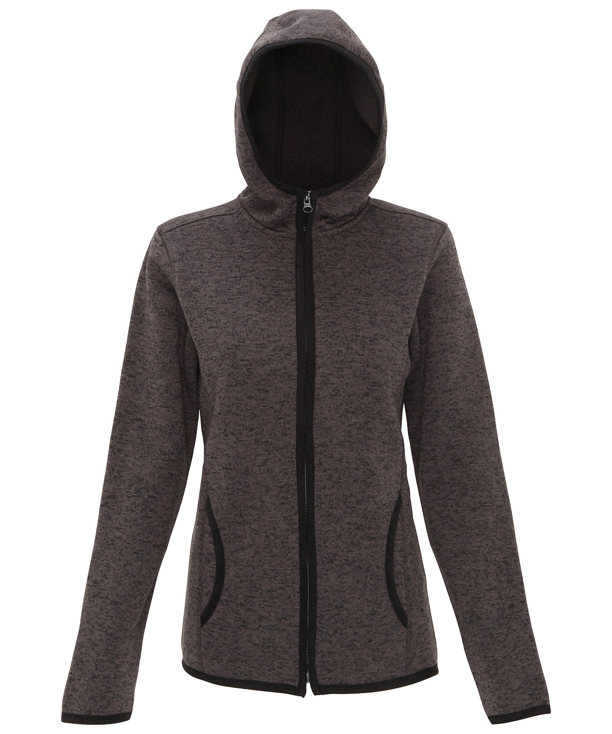 Charcoal/Black Fleck - Women's TriDri® melange knit fleece jacket Jackets TriDri® Activewear & Performance, Athleisurewear, Exclusives, Outdoor Sports, Rebrandable, Sports & Leisure Schoolwear Centres