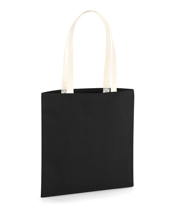 Black/Natural - EarthAware® organic bag for life - contrast handles Bags Westford Mill Bags & Luggage, Organic & Conscious Schoolwear Centres