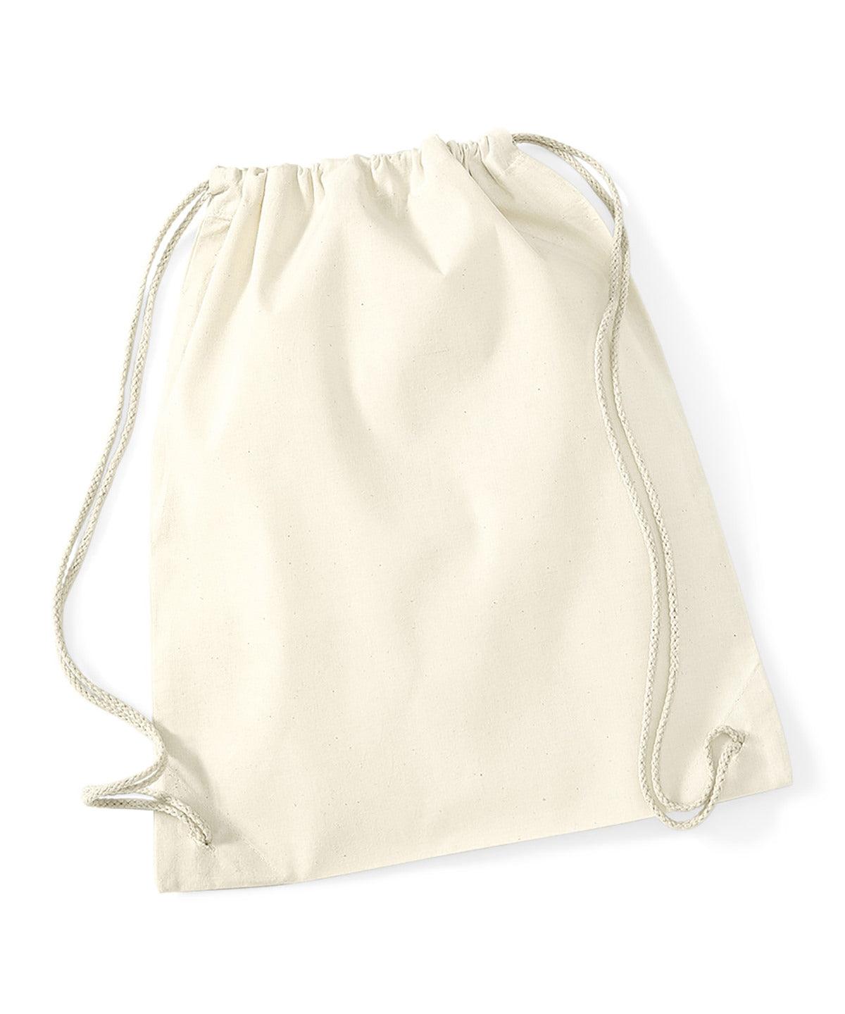Natural - Cotton gymsac Bags Westford Mill Bags & Luggage, Junior, Must Haves, Pastels and Tie Dye Schoolwear Centres