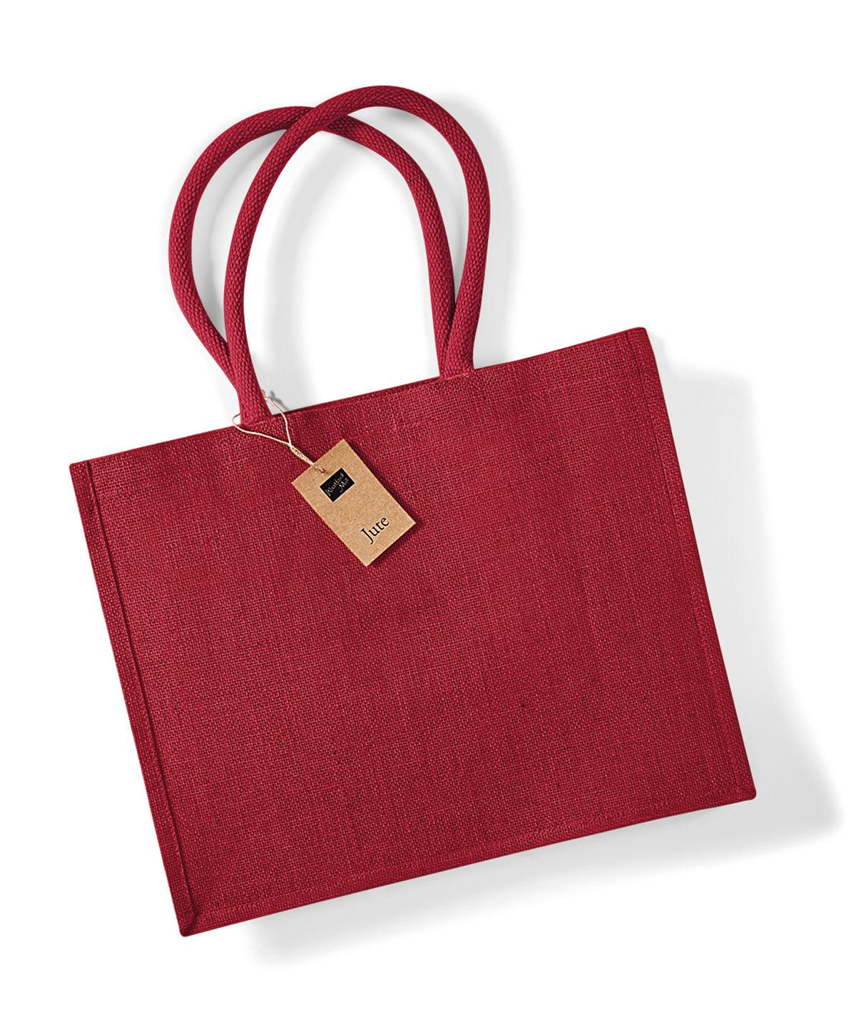 Red/Red - Jute classic shopper Bags Westford Mill Bags & Luggage, Must Haves Schoolwear Centres