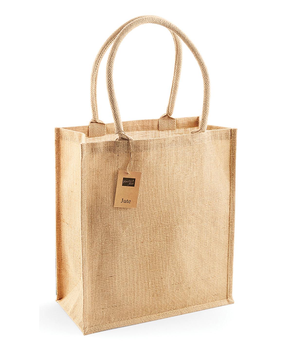 Natural - Jute boutique shopper Bags Westford Mill Bags & Luggage Schoolwear Centres