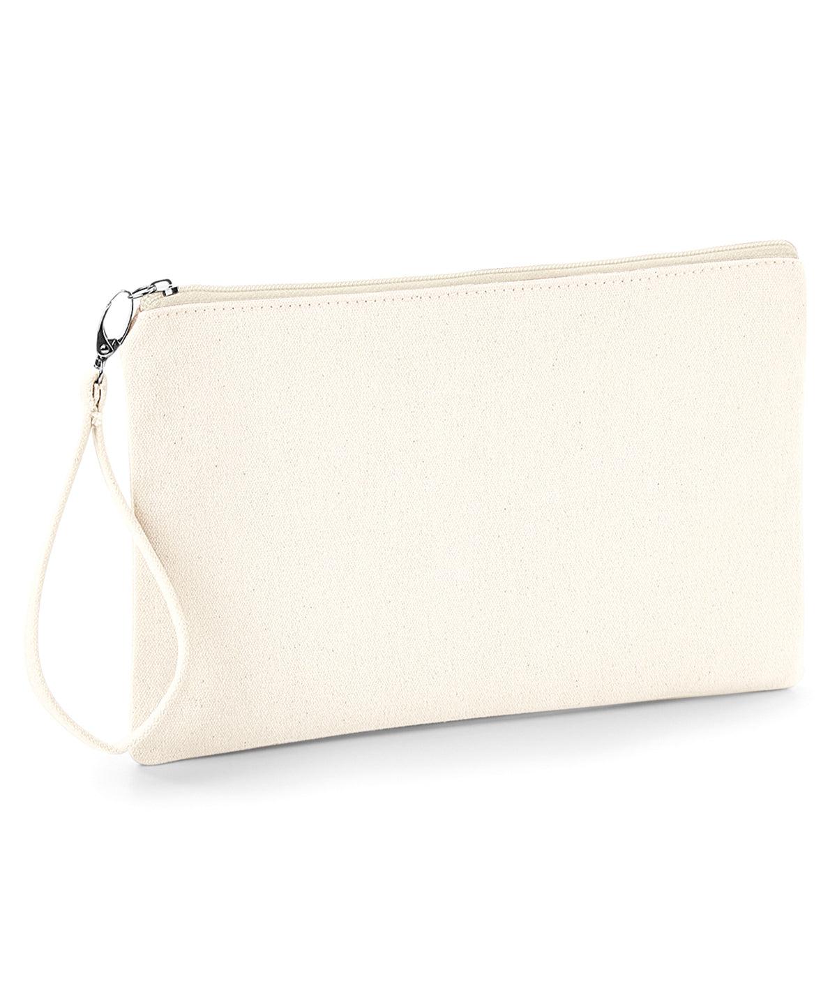 Natural/Natural - Canvas wristlet pouch Bags Westford Mill Bags & Luggage Schoolwear Centres