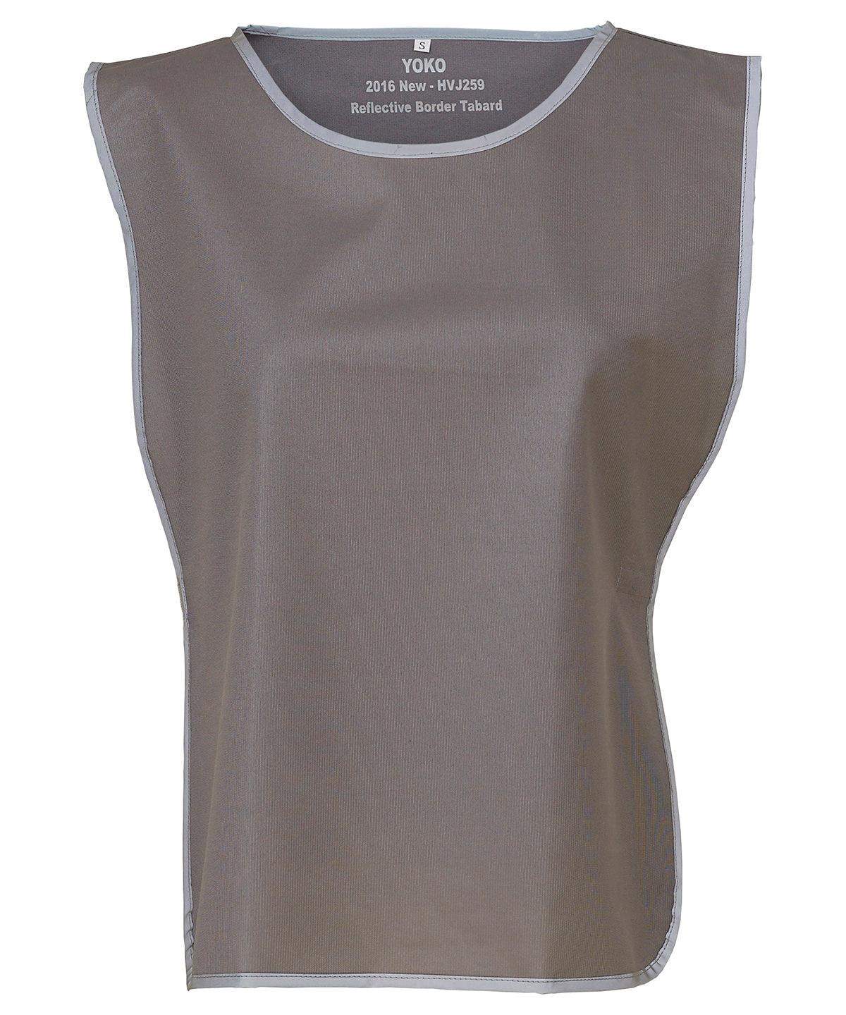 Grey - Hi-vis reflective border tabard (HVJ259) Tabards Yoko Must Haves, Safety Essentials, Safetywear, Workwear Schoolwear Centres