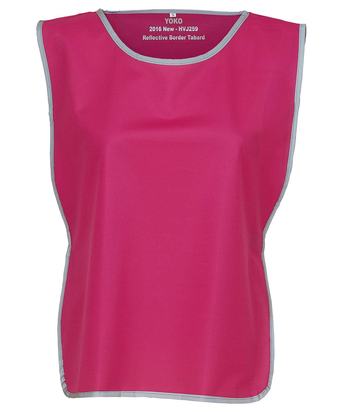 Raspberry - Hi-vis reflective border tabard (HVJ259) Tabards Yoko Must Haves, Safety Essentials, Safetywear, Workwear Schoolwear Centres