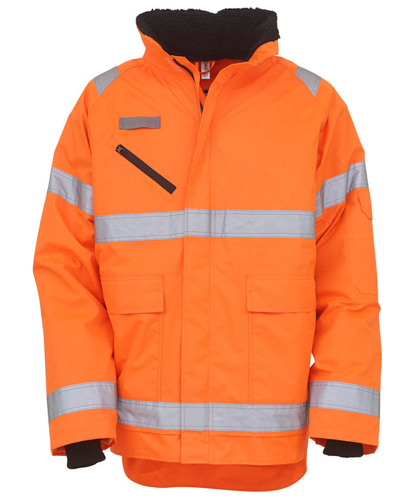 Orange - Hi-vis Fontaine storm jacket (HVP309) Jackets Yoko Plus Sizes, Safetywear, Workwear Schoolwear Centres