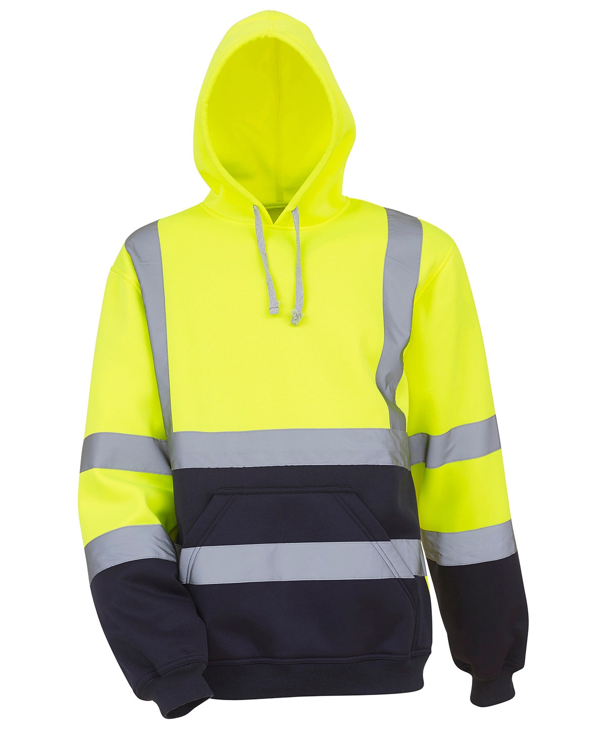 Yellow/Navy - Hi-vis pull-over hoodie (HVK05) Hoodies Yoko Hoodies, Must Haves, Plus Sizes, Safetywear, Workwear Schoolwear Centres