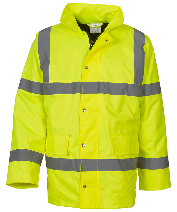 Yellow - Hi-vis classic motorway jacket (HVP300) Jackets Yoko Jackets & Coats, Must Haves, Plus Sizes, Safetywear, Workwear Schoolwear Centres