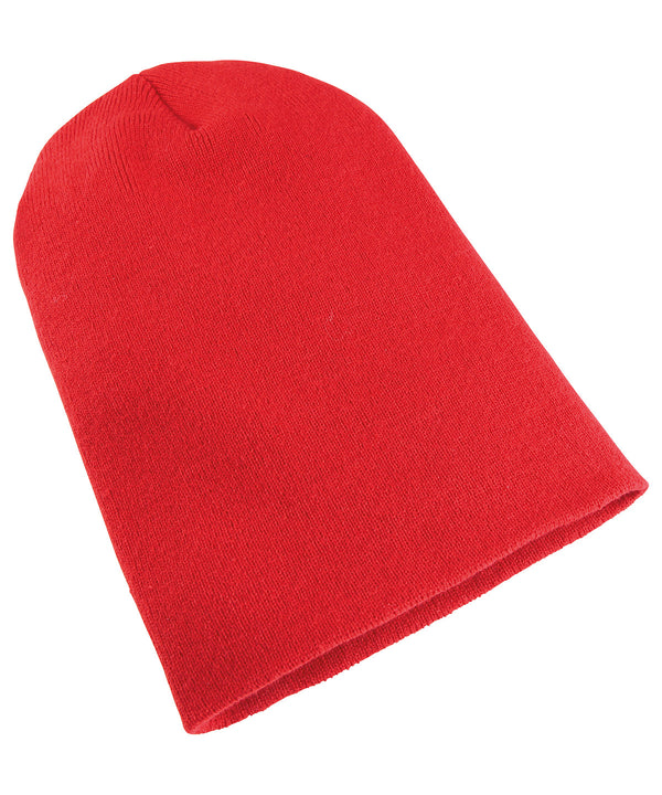 Red - Heavyweight long beanie (1501KC) Hats Flexfit by Yupoong Headwear, Must Haves, New Colours for 2023, Winter Essentials Schoolwear Centres