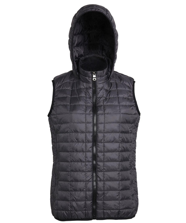 Black - Women's honeycomb hooded gilet Body Warmers 2786 Gilets and Bodywarmers, Jackets & Coats, Padded & Insulation, Rebrandable, Women's Fashion Schoolwear Centres