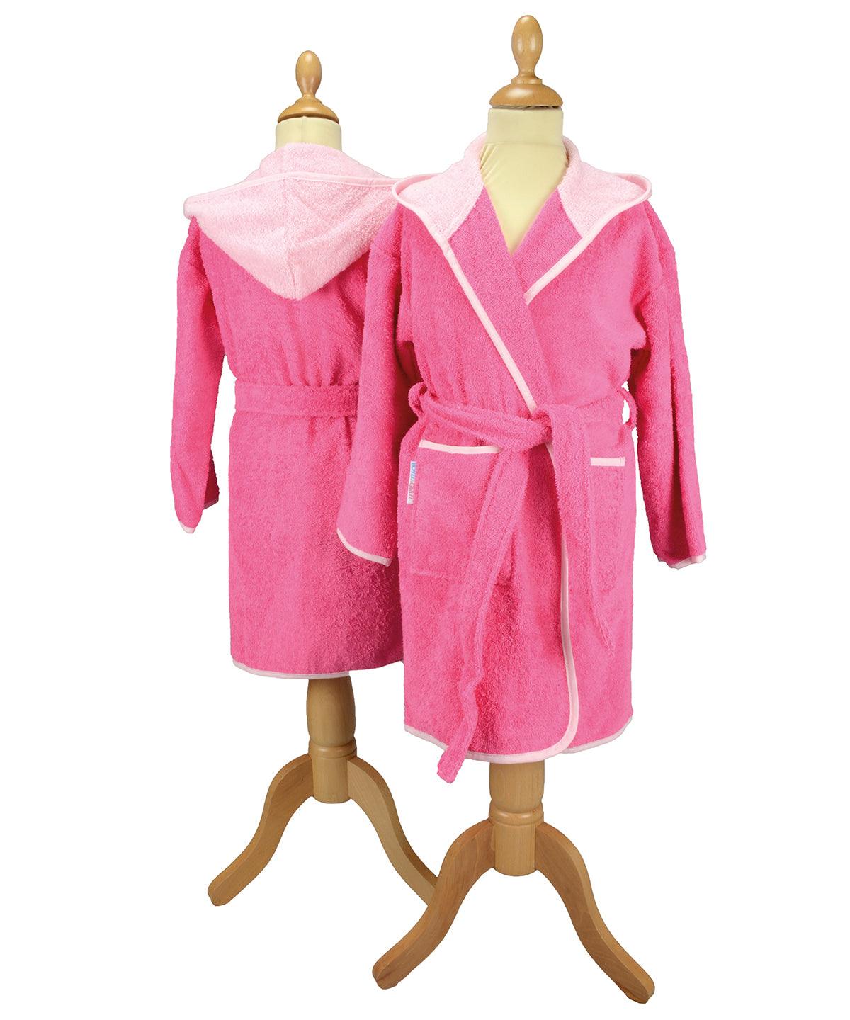 Pink/Light Pink - ARTG® Boyzz & Girlzz® hooded bathrobe Robes A&R Towels Gifting & Accessories, Homewares & Towelling, Junior, Raladeal - Recently Added Schoolwear Centres