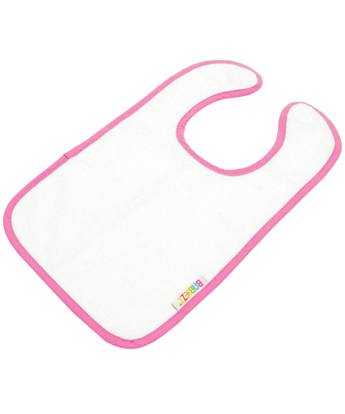 White/Pink - ARTG® Babiezz® all-over sublimation baby bib Bibs A&R Towels Baby & Toddler, Homewares & Towelling, Sublimation Schoolwear Centres
