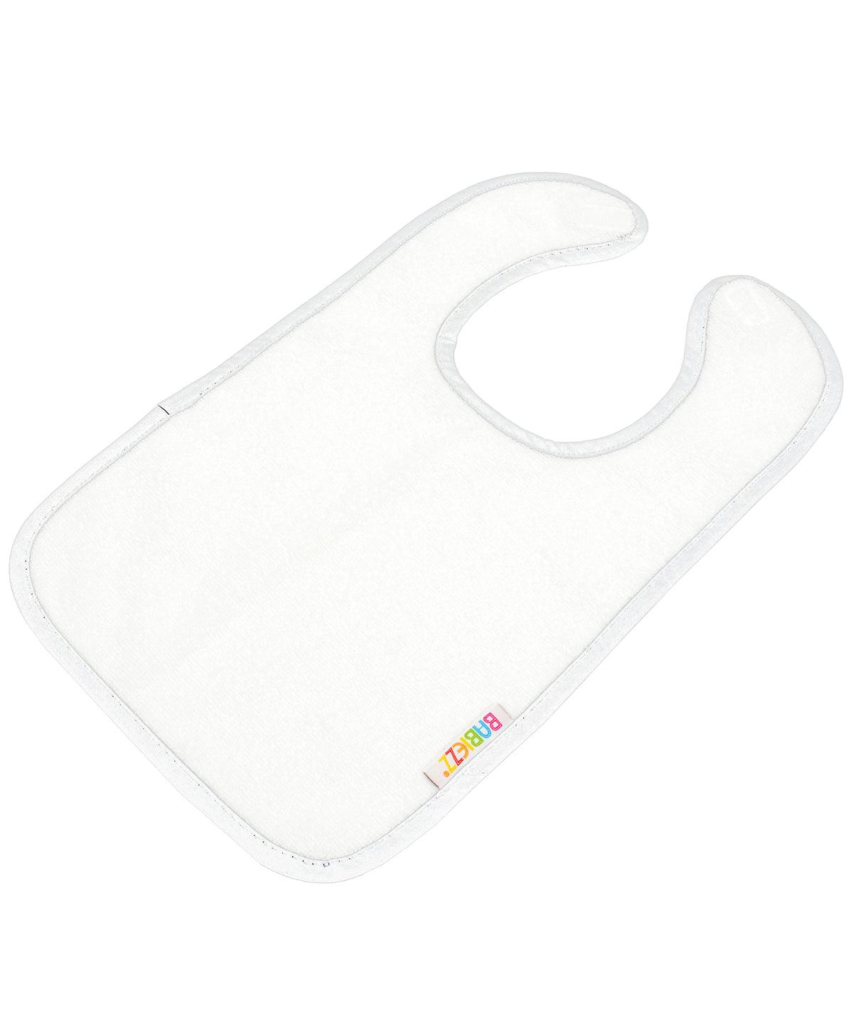 White/White - ARTG® Babiezz® all-over sublimation baby bib Bibs A&R Towels Baby & Toddler, Homewares & Towelling, Sublimation Schoolwear Centres