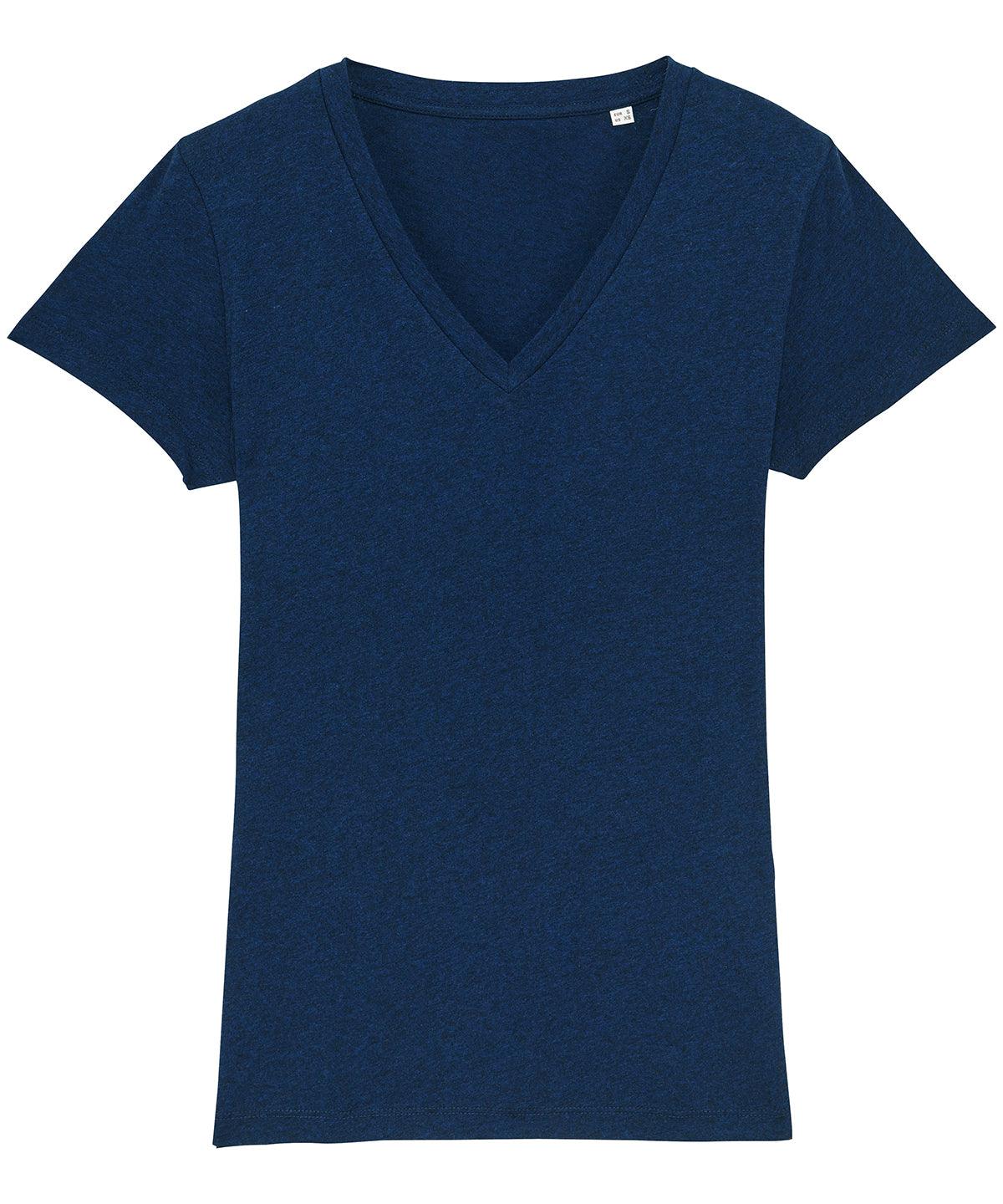 Black Heather Blue - Women's Stella Evoker v-neck t-shirt (STTW023) T-Shirts Stanley/Stella Exclusives, Must Haves, Organic & Conscious, Raladeal - Stanley Stella, T-Shirts & Vests, Women's Fashion Schoolwear Centres