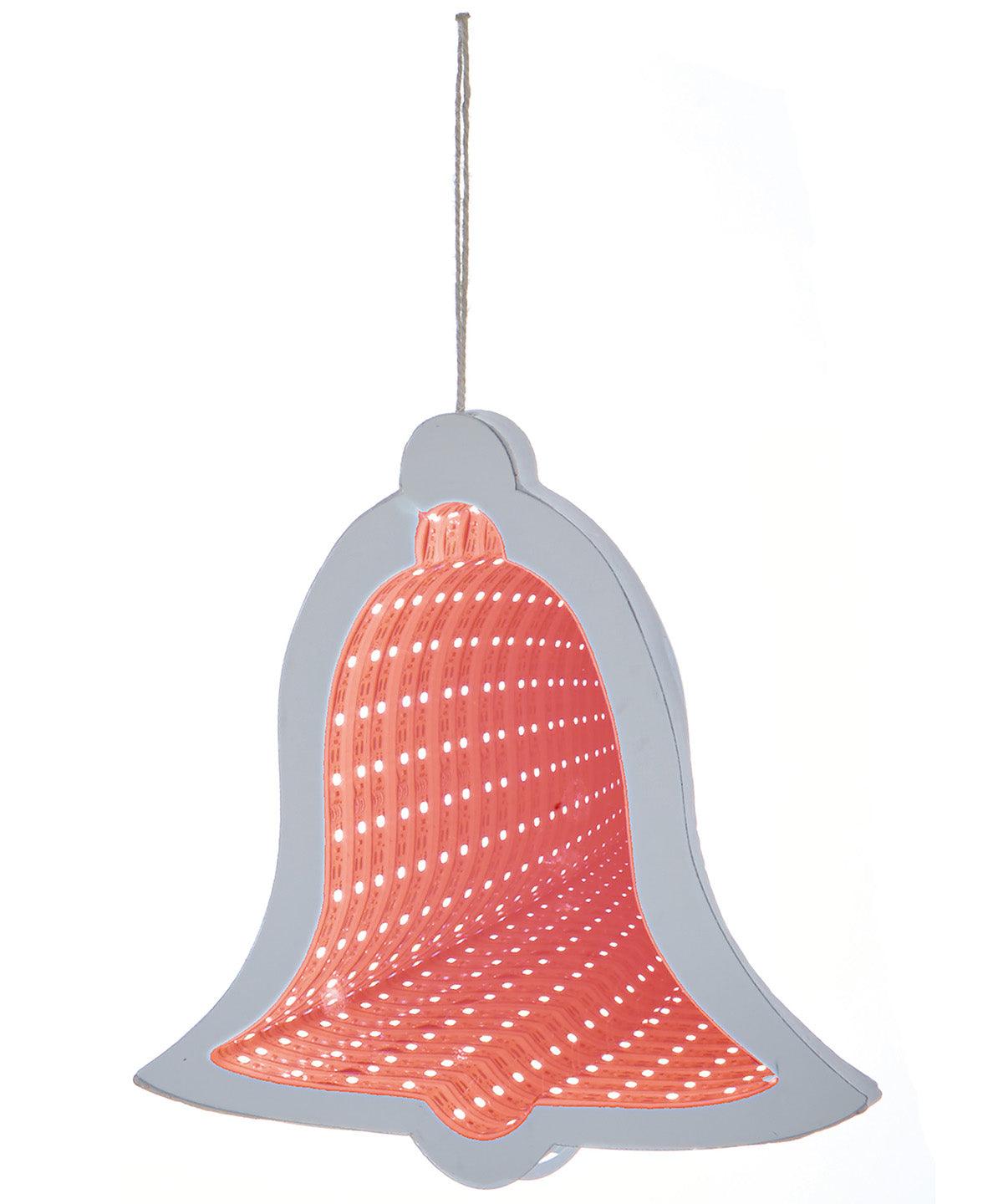 Red - LED Bell infinity mirror Christmas Decorations The Christmas Shop Christmas Schoolwear Centres