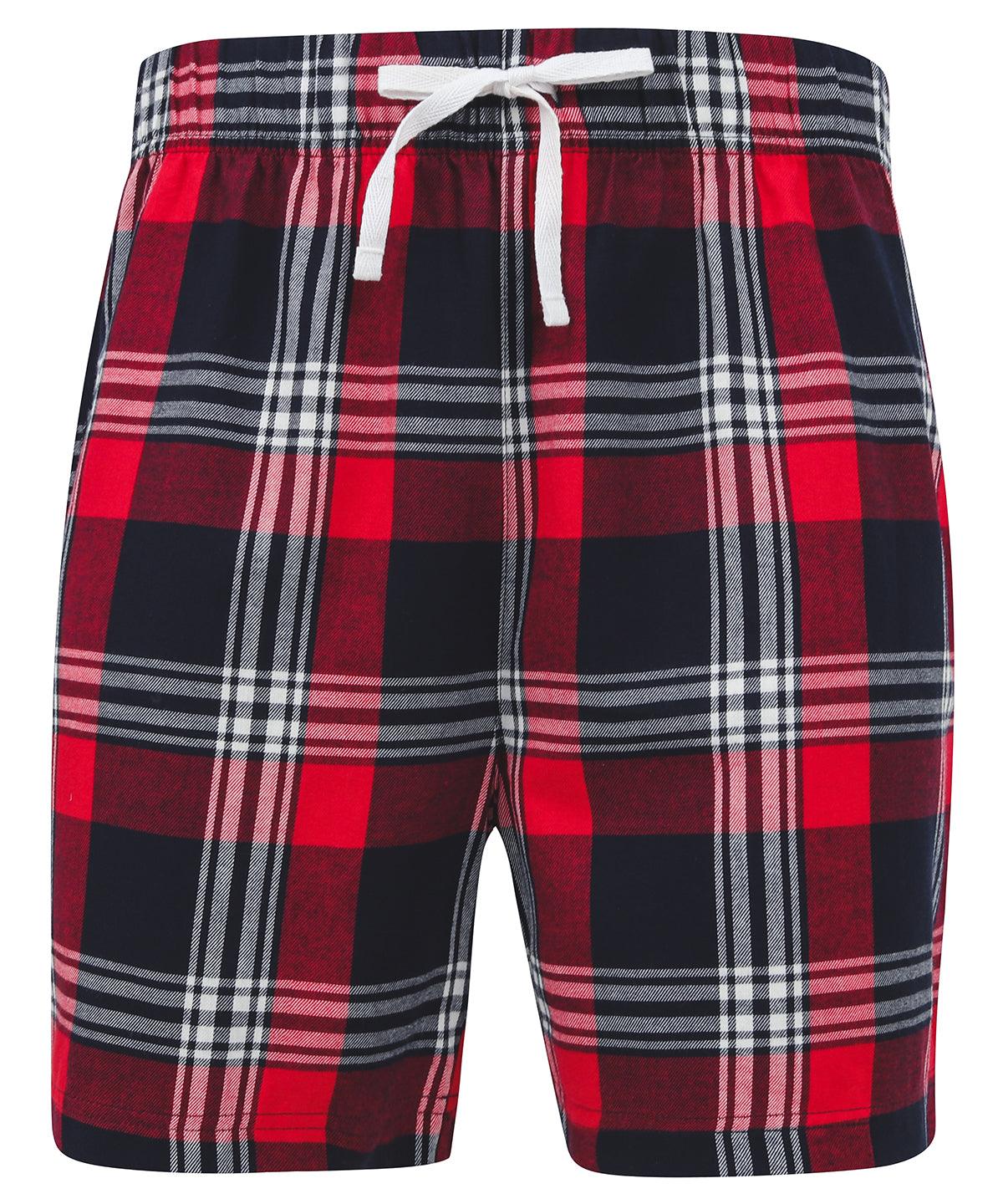 Red/Navy Check - Tartan lounge shorts Shorts SF Directory, Lounge & Underwear, Lounge Sets, Rebrandable, Trousers & Shorts Schoolwear Centres