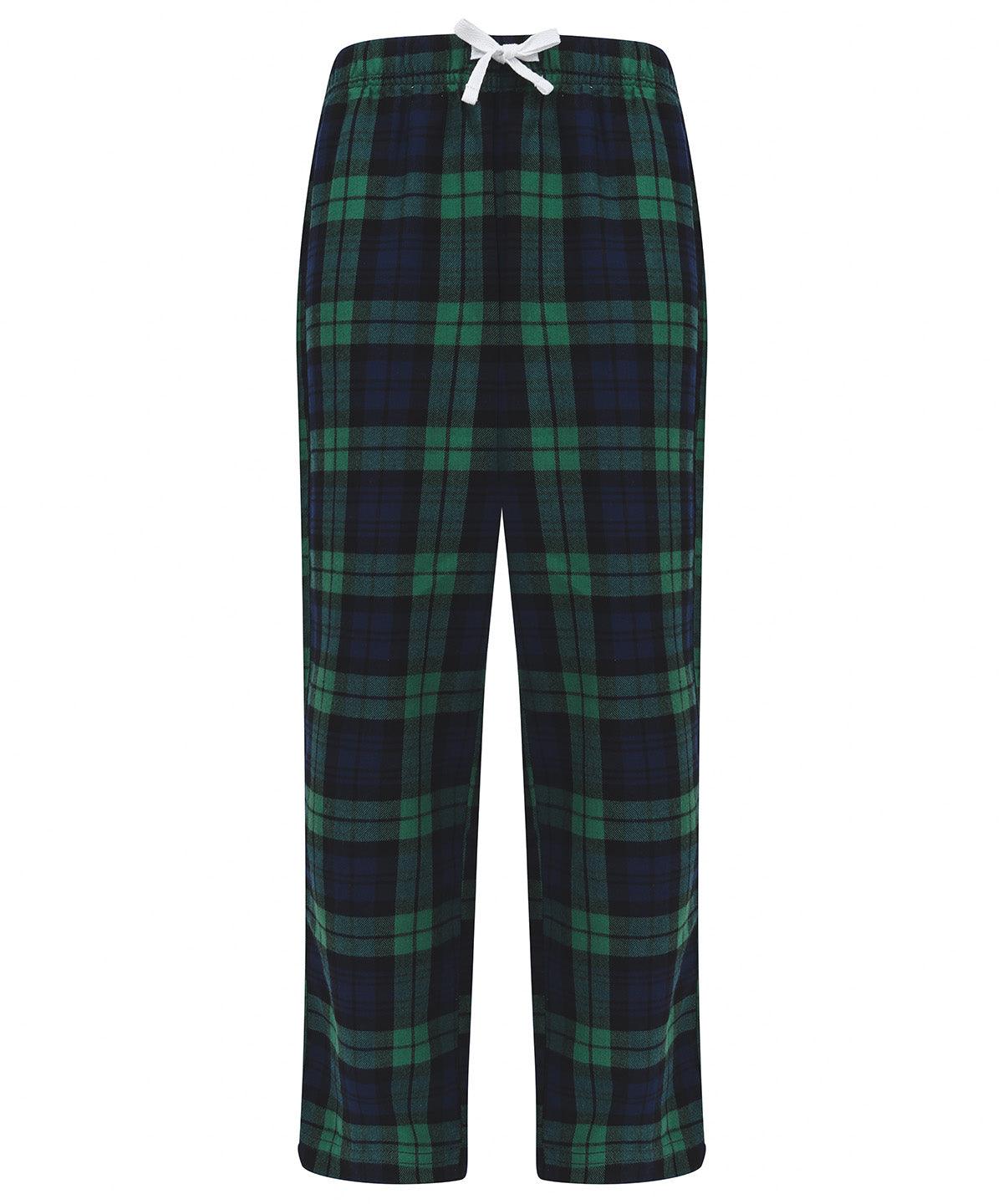Navy/Green Check - Kids tartan lounge pants Loungewear Bottoms SF Minni Directory, Gifting, Junior, Lounge & Underwear, Lounge Sets, Must Haves, Rebrandable Schoolwear Centres
