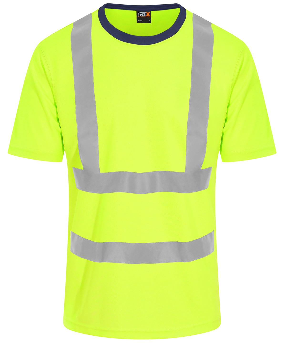 HV Yellow/Navy - High visibility t-shirt T-Shirts ProRTX High Visibility Must Haves, New Sizes for 2021, Plus Sizes, Safetywear, T-Shirts & Vests, Workwear Schoolwear Centres