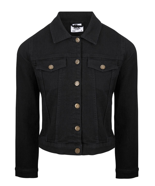 Black - Women's Olivia denim jacket Jackets AWDis So Denim Cropped, Denim, Jackets & Coats, Streetwear Schoolwear Centres