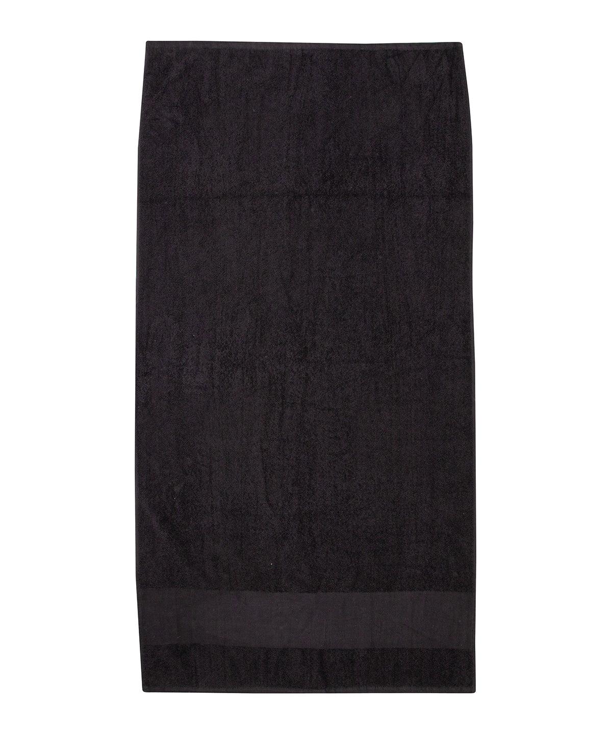 Black - Printable border hand towel Towels Towel City Homewares & Towelling, Rebrandable Schoolwear Centres