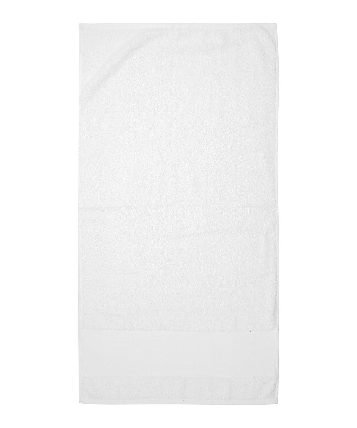 White - Printable border hand towel Towels Towel City Homewares & Towelling, Rebrandable Schoolwear Centres
