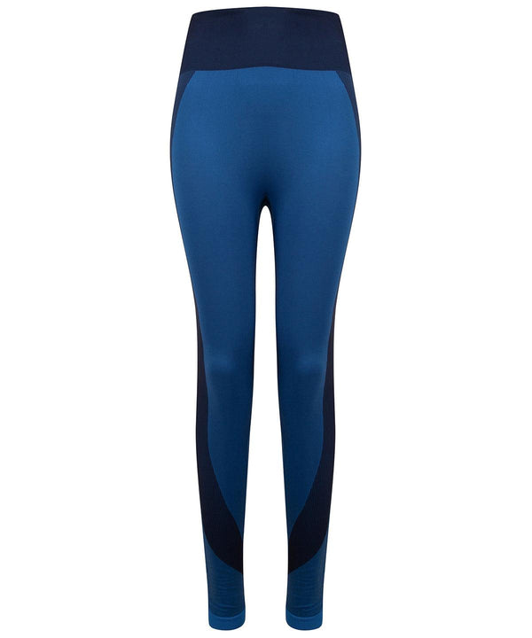Bright Blue/Navy - Women's seamless panelled leggings Leggings Tombo Activewear & Performance, Leggings, Must Haves, On-Trend Activewear, Padded Perfection, Plus Sizes, Raladeal - Recently Added, Rebrandable, Sports & Leisure, Trousers & Shorts Schoolwear Centres