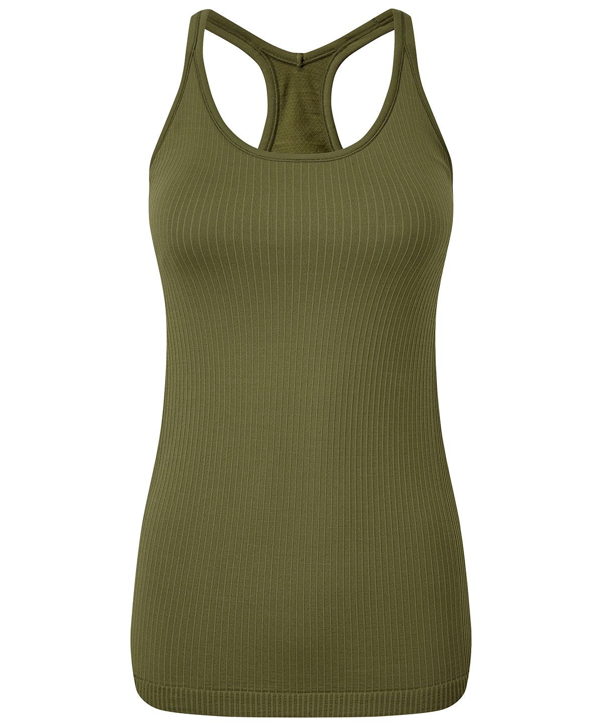 Olive - Women's TriDri® seamless '3D fit' multi-sport sculpt vest with secret support Vests TriDri® Activewear & Performance, Back to the Gym, Exclusives, Leggings, On-Trend Activewear, Plus Sizes, Rebrandable, Sports & Leisure, T-Shirts & Vests Schoolwear Centres