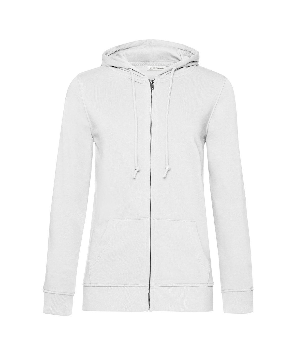 White - B&C Organic Zipped Hood /women Hoodies B&C Collection Freshers Week, Hoodies, New Colours for 2023, New For 2021, New Products – February Launch, New Styles For 2021, Organic & Conscious, Rebrandable Schoolwear Centres