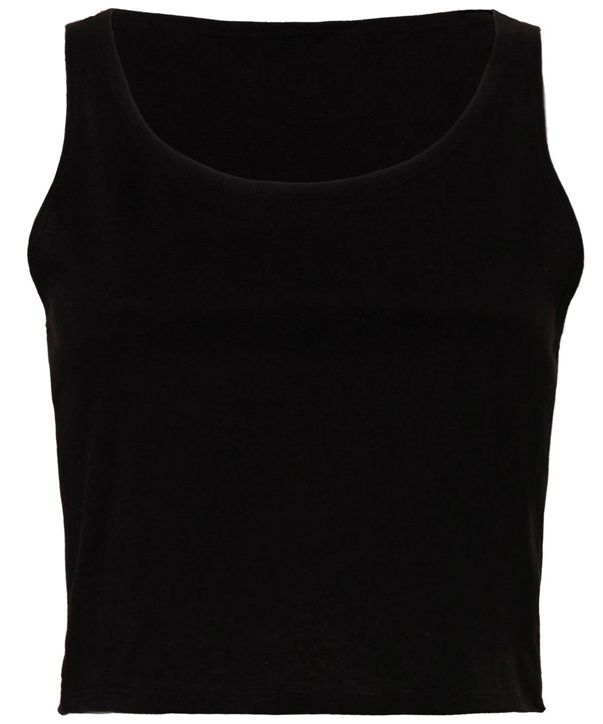 Black - Women's polycotton crop top Vests Bella Canvas Cropped, Rebrandable, T-Shirts & Vests, Women's Fashion Schoolwear Centres