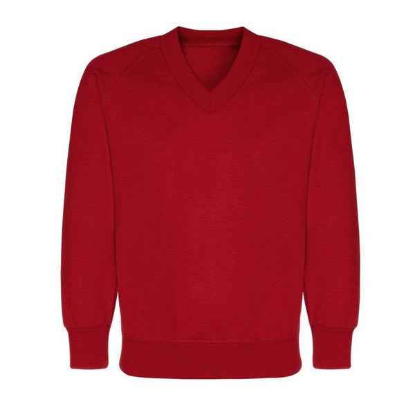 Barling Magna Primary Academy  | V-neck Red Sweatshirts with School Logo - Schoolwear Centres | School Uniforms near me