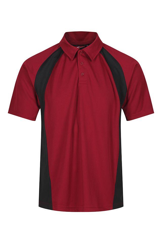 Schoolwear Centres | Belfairs Academy Maroon / Black Sports Polo Shirt with School Logo