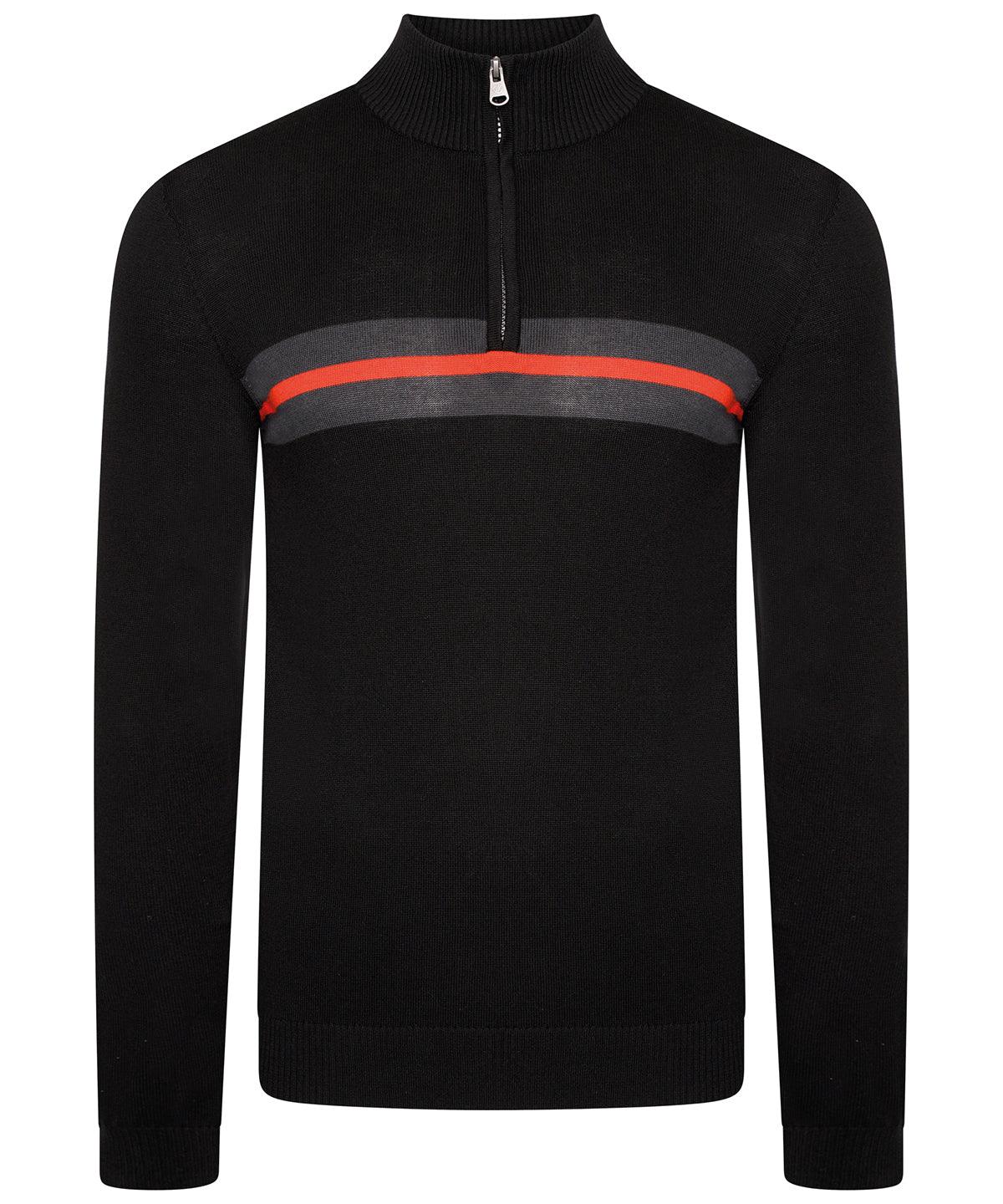 Black/Amber Glow - Unite Us 1/4 zip knitted sweater Knitted Jumpers Dare 2B Knitwear, New For 2021, New In Autumn Winter, New In Mid Year Schoolwear Centres