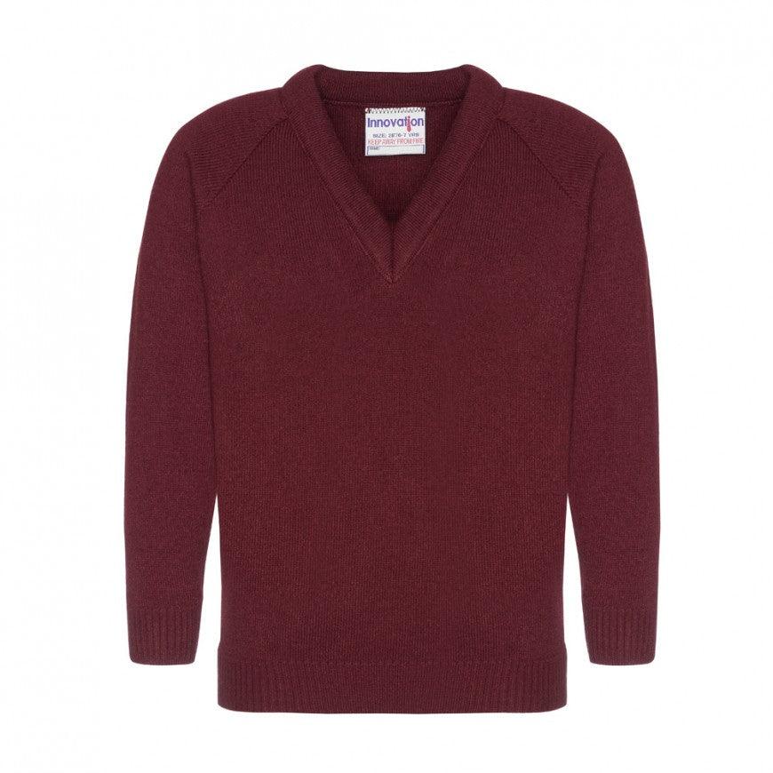 Earls Hall Primary School - Maroon Knitted Jumper with School Logo - Schoolwear Centres | School Uniform Centres