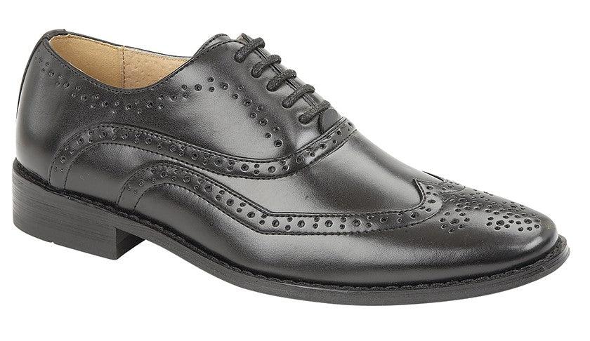 GOOR 5 Eye Brogue Oxford Shoe | Brown | Black - Schoolwear Centres | School Uniform Centres