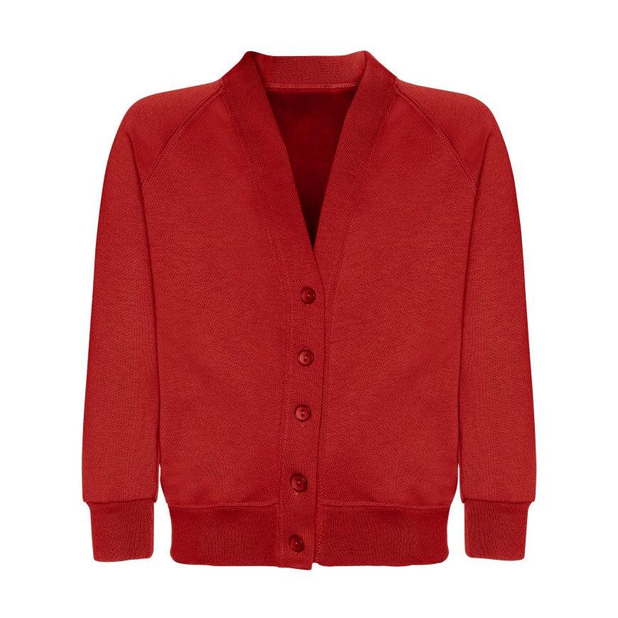 Ghyllgrove Community Primary School | Red Sweat Cardigan with School Logo - Schoolwear Centres | School Uniforms near me