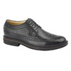ROAMERS  Full Fitting 5 Eye Lace Gibson | Brown Leather | Black - Schoolwear Centres | School Uniforms near me