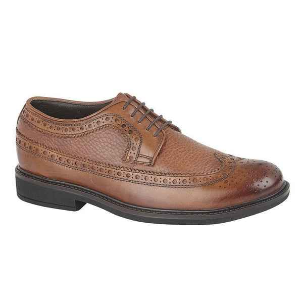 ROAMERS  Full Fitting 5 Eye Lace Gibson | Brown Leather | Black - Schoolwear Centres | School Uniforms near me