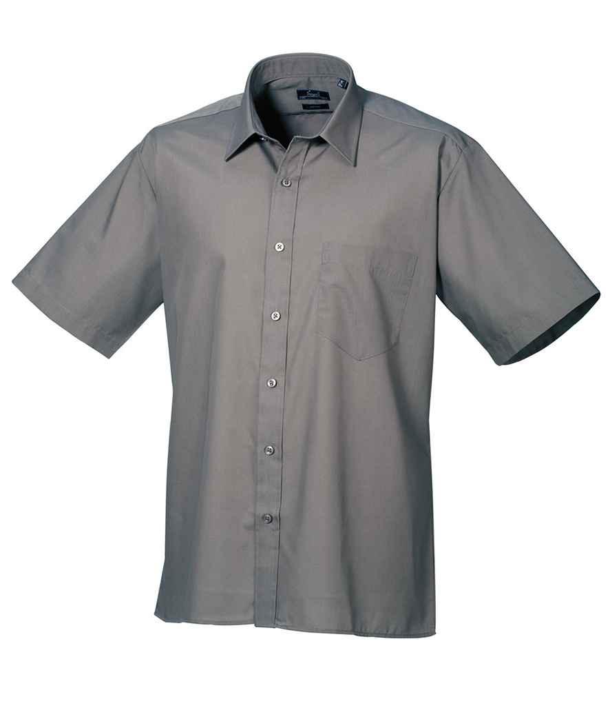 Premier Short Sleeve Poplin Shirt | Dark Grey Shirt Premier style-pr202 Schoolwear Centres