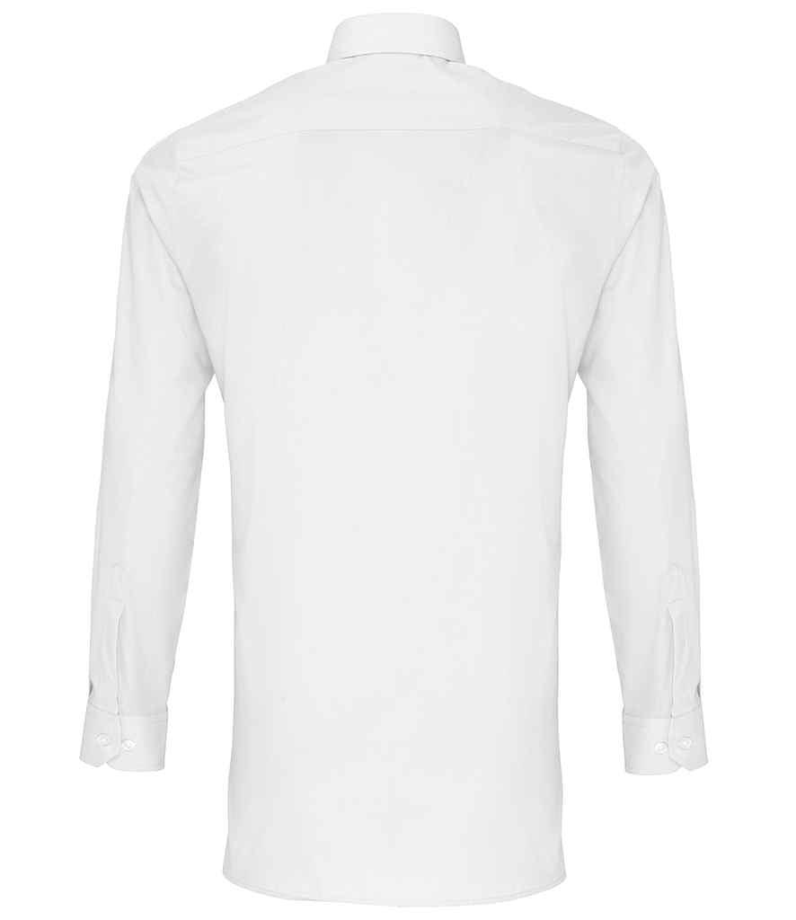 Premier Long Sleeve Fitted Poplin Shirt | White Shirt Premier style-pr204 Schoolwear Centres