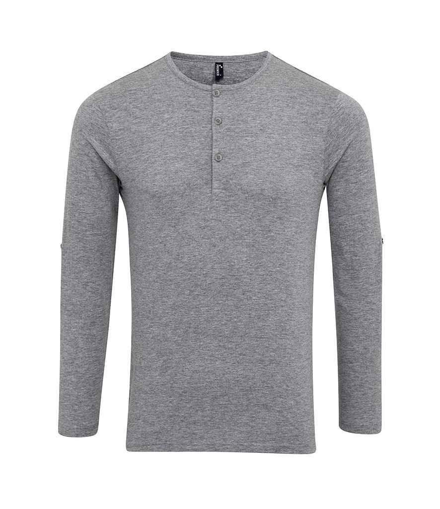 Premier Long John Roll Sleeve T-Shirt | Grey Marl T-Shirt Premier style-pr218 Schoolwear Centres