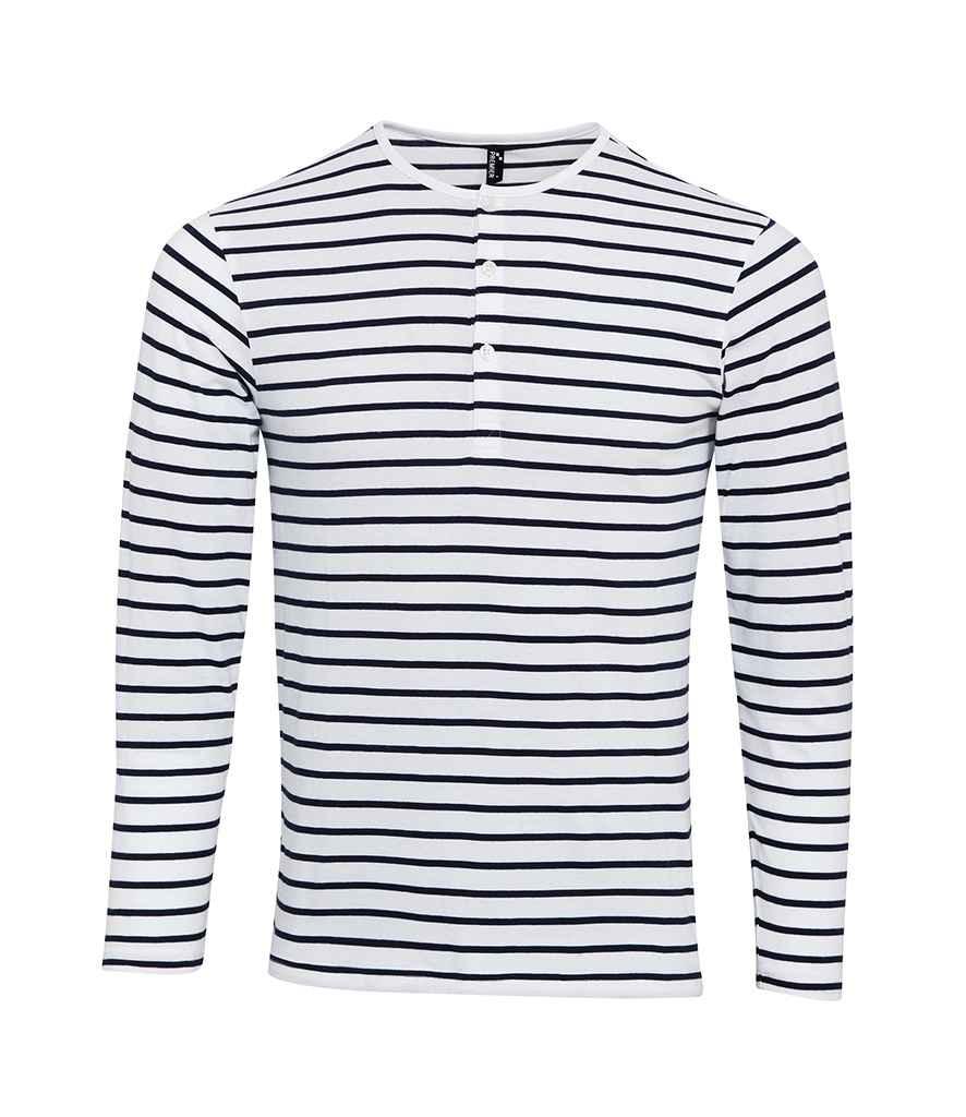 Premier Long John Roll Sleeve T-Shirt | White/Navy T-Shirt Premier style-pr218 Schoolwear Centres