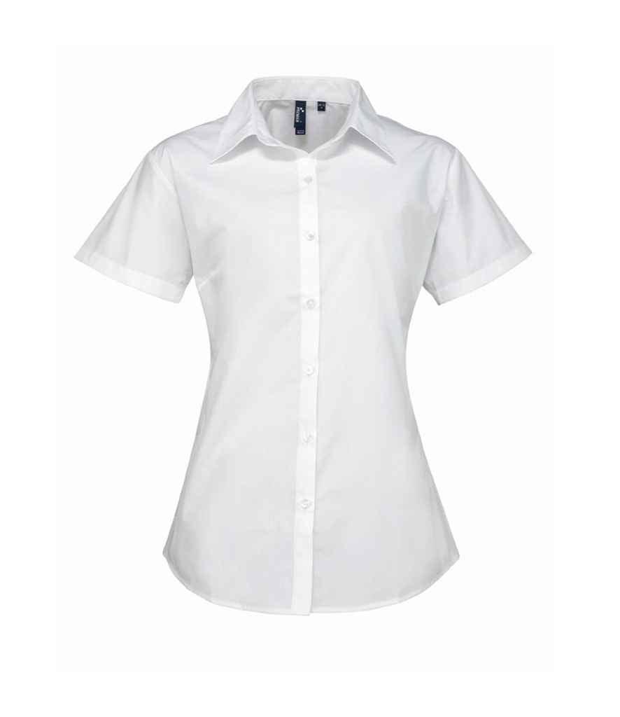 Premier Ladies Supreme Short Sleeve Poplin Shirt | White Shirt Premier style-pr309 Schoolwear Centres